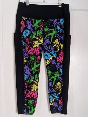Torrid Marvel Women's Black & Multi Neon Crop Active Leggings Size 1X Capri Pant